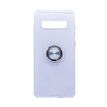 Picture of Silicone Case with Finger Ring for Samsung G975F Galaxy S10 Plus - Color: Silver