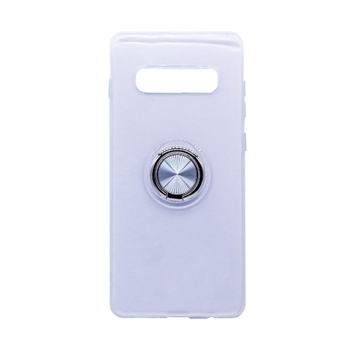 Θήκη Πλάτης Σιλικόνης με Finger Ring  για Samsung G975F Galaxy S10 Plus - Χρώμα: Ασημί