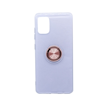 Picture of Silicone Case with Finger Ring for Samsung A515 Galaxy A51 - Color: Rose Gold