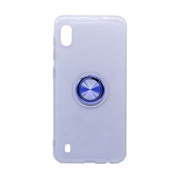 Picture of Silicone Case with Finger Ring for Samsung A105 Galaxy A10 - Color: Blue
