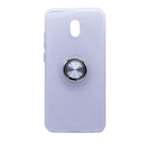 Θήκη Πλάτης Σιλικόνης με Finger Ring  για Xiaomi Redmi 8 / 8A - Χρώμα: Ασημί