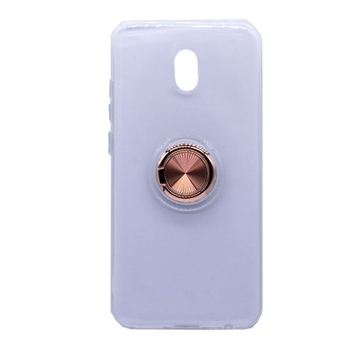 Εικόνα της Θήκη Πλάτης Σιλικόνης με Finger Ring  για Xiaomi Redmi 8 / 8A - Χρώμα: Ροζ - Χρυσό
