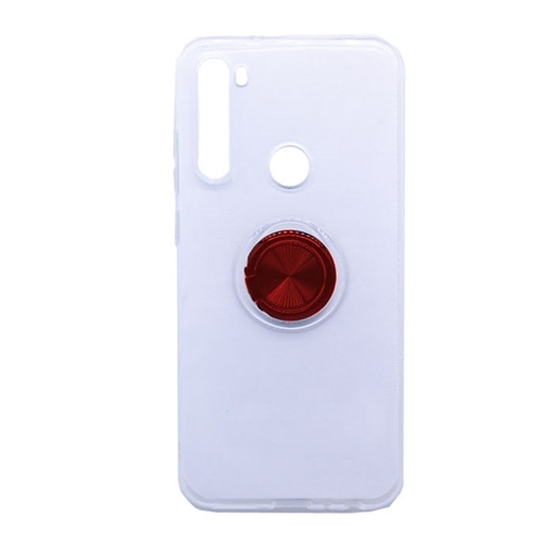 Θήκη Πλάτης Σιλικόνης με Finger Ring  για Xiaomi Redmi Note 8 / 8T - Χρώμα: Κόκκινο