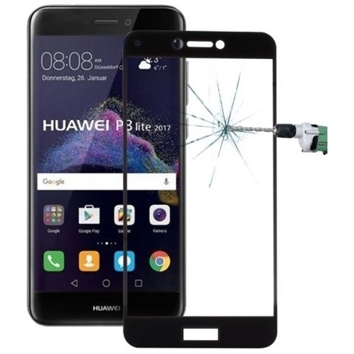 Picture of Tempered Glass Screen Protector 9H/5D Full Cover Full Glue 0.3mm for Huawei P8 Lite - Color: Black
