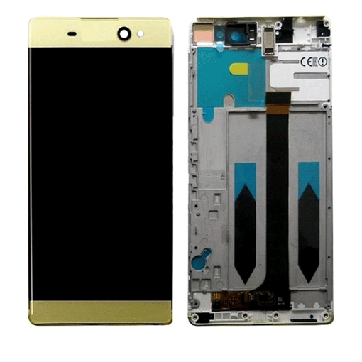Οθόνη LCD με Μηχανισμό Αφής με Πλαίσιο για Sony Xperia XA Ultra - Χρώμα: Χρυσό