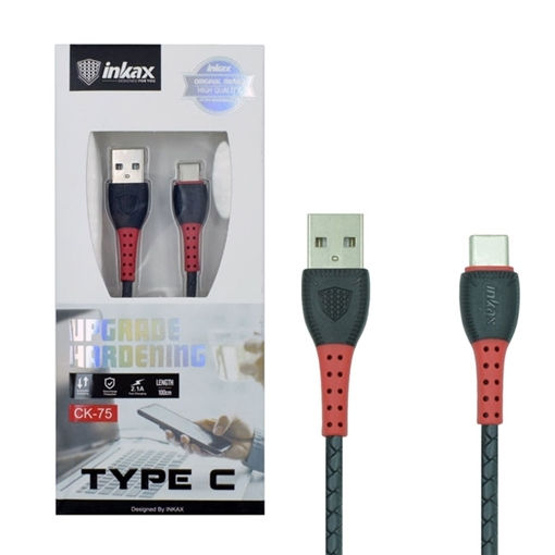 inkax- CK-75  Type-C USB 2.1Α Kαλώδιο Φόρτισης 1μ - Χρώμα: Κόκκινο