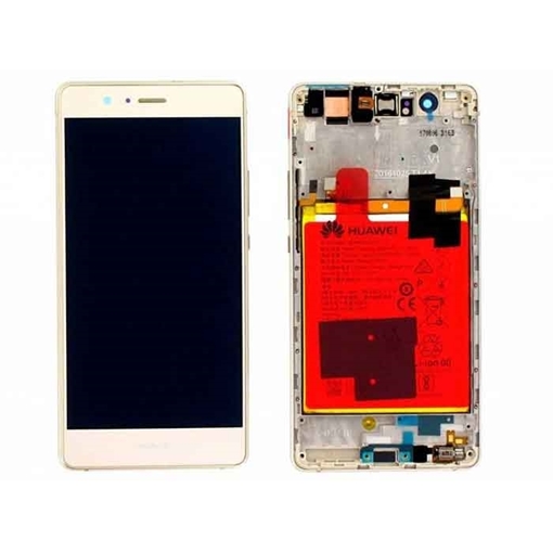 Γνήσια Οθόνη LCD με Μηχανισμό Αφής και Πλαίσιο και Μπαταρία (Service Pack) για Huawei P9 Lite 02350TMS - Χρώμα: Χρυσό