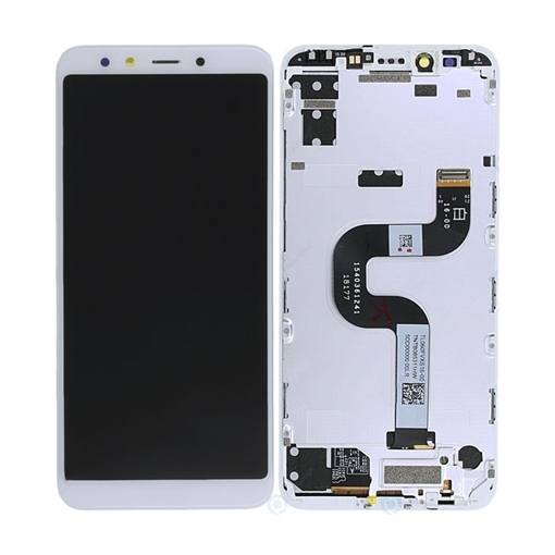 Γνήσια Οθόνη LCD με Μηχανισμό Αφής και Πλαίσιο για Xiaomi MI A2/6X 5604100430B6 (Service Pack) - Χρώμα: Λεύκο