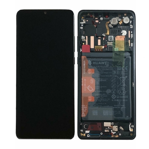 Γνήσια Οθόνη LCD με Μηχανισμό Αφής και Πλαίσιο με Μπαταρία για Huawei P30 Pro (Service Pack) 02352PBT - Χρώμα: Aurora Black