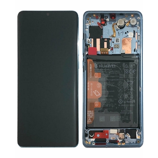 Γνήσια Οθόνη LCD με Μηχανισμό Αφής και Πλαίσιο με Μπαταρία για Huawei P30 Pro (Service Pack) 02352PGH - Χρώμα: Breathing Crystal