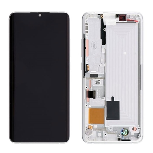Picture of Display Unit with Frame for Xiaomi Mi Note 10 Lite (Service Pack) 5600030F4L00 - Color: White
