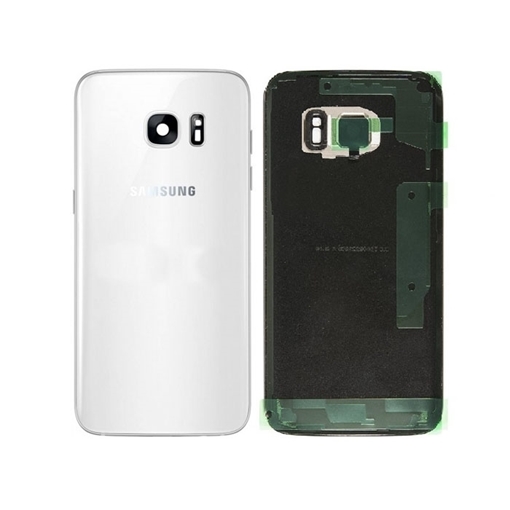 Γνήσιο Πίσω Καπάκι με Τζαμάκι Κάμερας για Samsung Galaxy S7 Edge G935F GH82-11346D - Χρώμα: Λεύκο