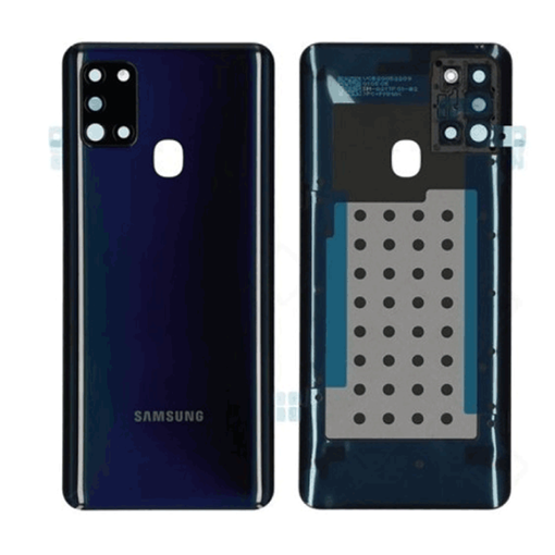 Γνήσιο Πίσω Καπάκι με Τζαμάκι Κάμερας για Samsung Galaxy A21s A217F GH82-22780A - Χρώμα: Μαύρο