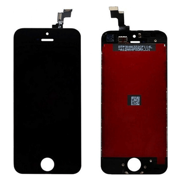 Picture of LCD Complete with ear mesh, sensor and camera ring for Apple iPhone 5S - Color: Black