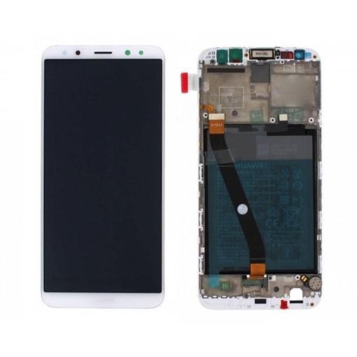 Γνήσια Οθόνη LCD με Μηχανισμό Αφής και Πλαίσιο με Μπαταρία για Huawei Mate 10 Lite (Service Pack) 02351QXU - Χρώμα: Λευκό