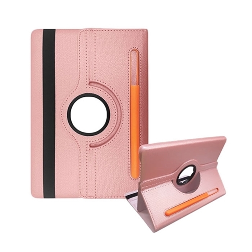Picture of Case Rotating 360 Stand with Pencil Case for Samsung T500 Galaxy Tab A7 - Color: Rose-Gold