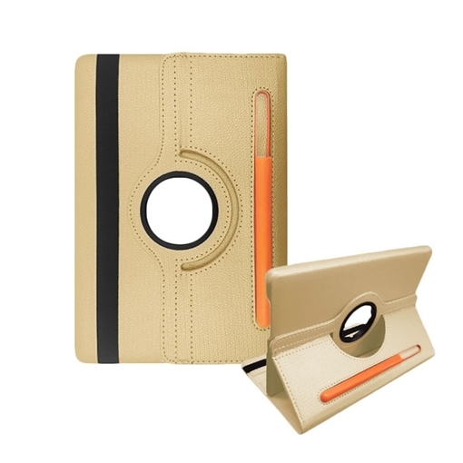Picture of Case Rotating 360 Stand with Pencil Case for Samsung Galaxy T515 - Color: Gold