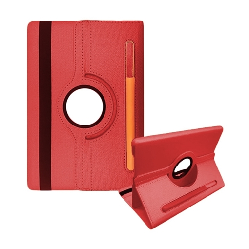 Picture of Case Rotating 360 Stand with Pencil Case for Samsung Galaxy T3 10'' - Color: Red