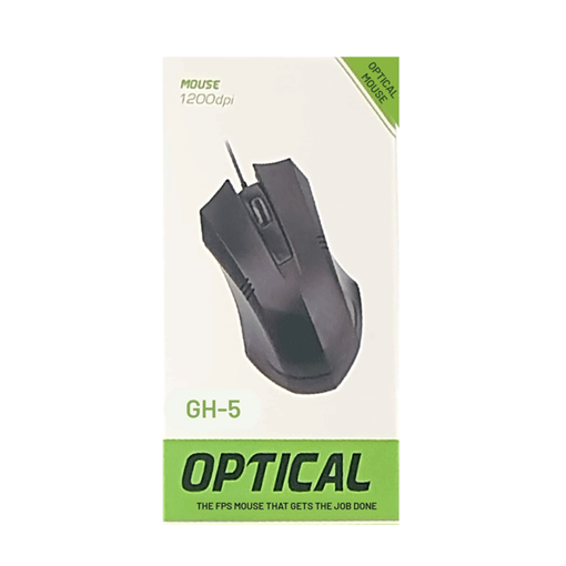 Ενσύρματο Ποντίκι GH-5 Optical Mouse 1200dpi - Χρώμα: Μαύρο