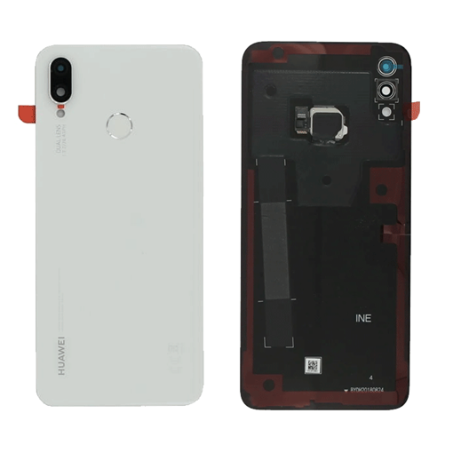 Γνήσιο Πίσω Καπάκι με Δακτυλικό Αποτύπωμα και Τζαμάκι Κάμερας για Huawei P Smart Plus 02352CAQ - Χρώμα: Λευκό
