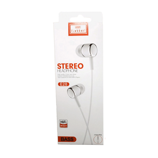 EARLDOM ET-E28 Ενσύρματα Ακουστικά με Μικρόφωνο 1.2m - Χρώμα: Λευκό