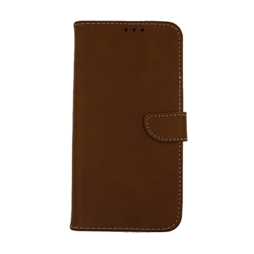 Picture of Leather Book Case with Clip for Xiaomi Redmi Note 9 Pro - Color: Brown