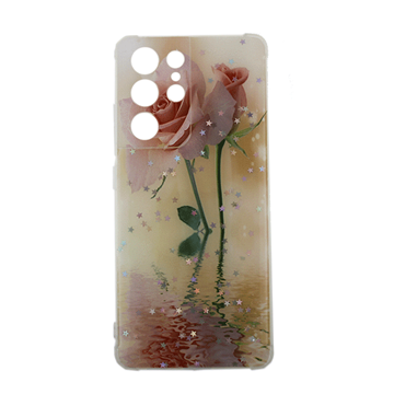 Εικόνα της Θήκη Πλάτης Σιλικόνης για Samsung Galaxy S21 Ultra 5G -Σχέδιο: Ροζ Τριαντάφυλλα