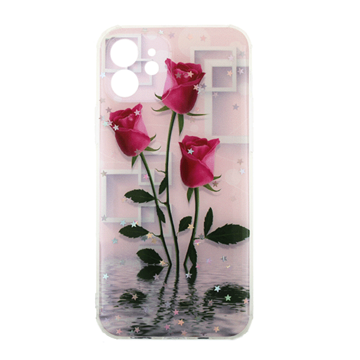 Εικόνα της Θήκη Πλάτης Σιλικόνης για iphone 12 Pro - Σχέδιο: Kόκκινα Τριαντάφυλλα