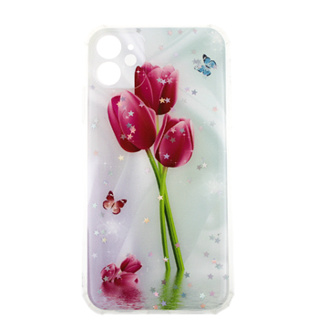 Picture of Silicone Case for iphone 11 -Design: Red Tulips