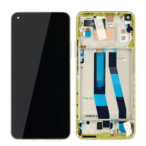 Γνήσια Οθόνη LCD με Μηχανισμό Αφής και Πλαίσιο για Xiaomi Mi 11 Lite 5G 56000J00K900 (Service Pack) - Χρώμα: Κίτρινο