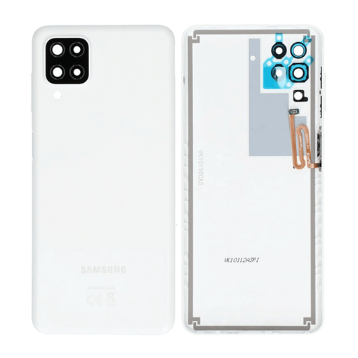 Γνήσιο Πίσω Καπάκι με Τζαμάκι Κάμερας για Samsung Galaxy A12 A125F / A12 Nacho A127F GH82-24487B - Χρώμα: Λευκό