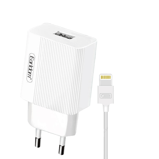 Picture of EARLDOM ES-201 Smartphone Charger with Lightning Cable 2.4Α USB - Color: White