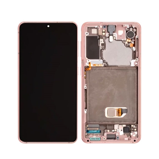Γνήσια Οθόνη LCD με Μηχανισμό Αφής και Πλαίσιο για Samsung Galaxy  S21 5G (G991B) GH82-24544D/GH82-24545D - Χρώμα: Cloud Pink
