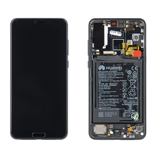 Γνήσια Οθόνη LCD με Μηχανισμό Αφής και Πλαίσιο με Μπαταρία για Huawei P20 Pro (Service Pack) 02351WQK - Χρώμα: Μαύρο