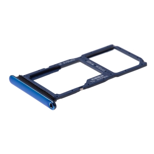 Γνήσια Υποδοχή Κάρτας Dual SIM και SD (SIM Tray) για Huawei P Smart Ζ 51661MSE - Χρώμα: Μπλε