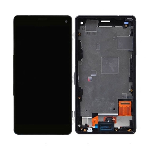 Οθόνη LCD με Μηχανισμό Αφής και Πλαίσιο για Sony Xperia Z3 mini - Χρώμα: Μαύρο