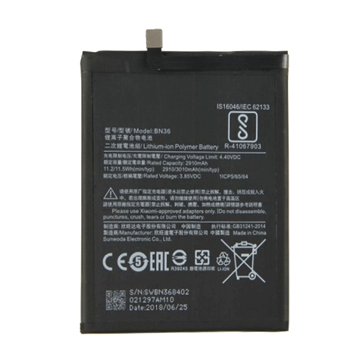 Picture of Battery BN36 Compatible for Xiaomi Mi A2/Mi 6X - 2910mAh