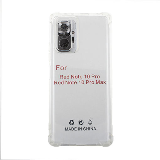 Θήκη Πλάτης Σιλικόνης Anti Shock 1.5mm για Xiaomi Redmi Note 10 Pro  - Χρώμα: Διαφανές