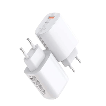 Picture of PZX P42 Traveling Charger USΒ and Τype - C  5A / Q.C 5.0 - Color: White