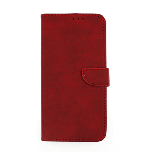 Θήκη Βιβλίο / Leather Book Case with Clip για Xiaomi Redmi Note 10 4G - Χρώμα: Kόκκινο