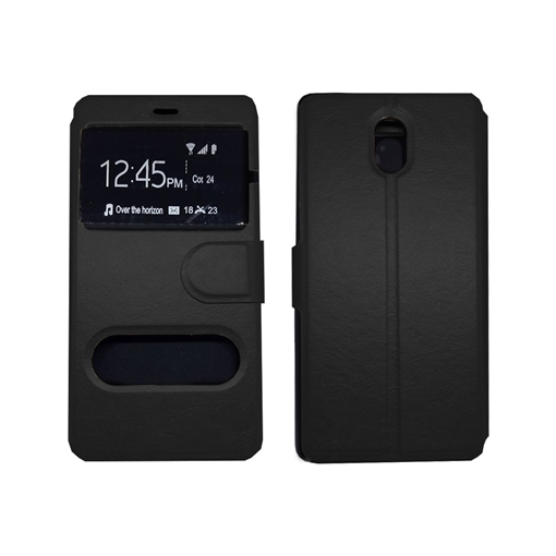 Picture of Book Case With Window For Alcatel Fierce 2 - Color : Black