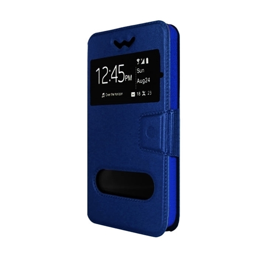 Θήκη Βιβλίο Με Παράθυρο για Vodafone Smart Mini 7 - Χρώμα: Μπλε