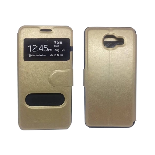 Θήκη Βιβλίο Με Παράθυρο για Samsung Galaxy Alpha G850 - Χρώμα: Χρυσό