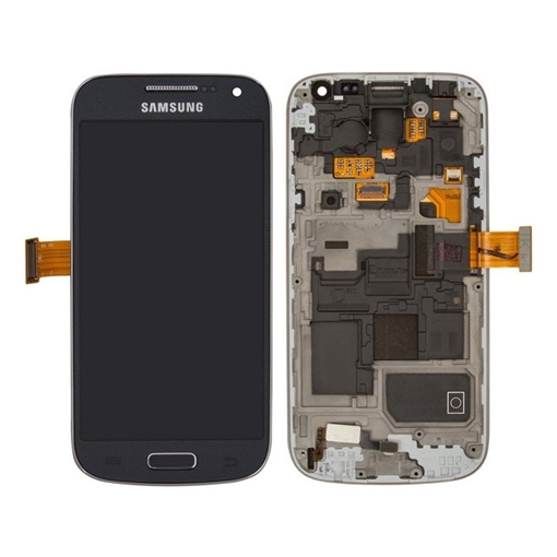 SUPER AMOLED Οθόνη LCD με Μηχανισμό Αφής και Πλαίσιο για Samsung Galaxy S4 Mini (i9190) - Χρώμα: Μαύρο