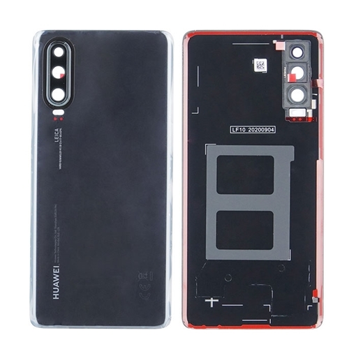 Γνήσιο Πίσω Καπάκι με Τζαμάκι Κάμερας για Huawei P30 02352NME/02352NMM - Χρώμα: Μαύρο