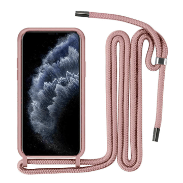 Εικόνα της Θήκη Σιλικόνης με Λουράκι για Apple Iphone 12/12 Pro - Χρώμα: Ροζ
