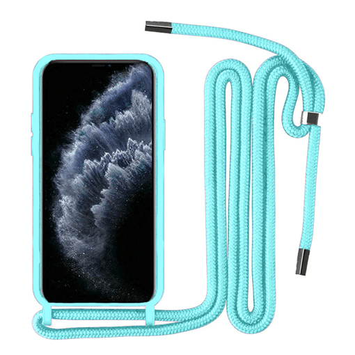 Picture of Silicone Back Cover With Strap for Samsung A325F Galaxy A32 4G - Color: Turquoise