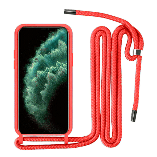 Θήκη Σιλικόνης με Λουράκι για Apple Iphone 13 Pro - Χρώμα: Κόκκινο