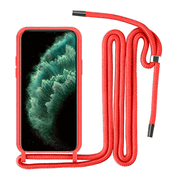 Εικόνα της Θήκη Σιλικόνης με Λουράκι για Apple Iphone 11 - Χρώμα: Κόκκινο