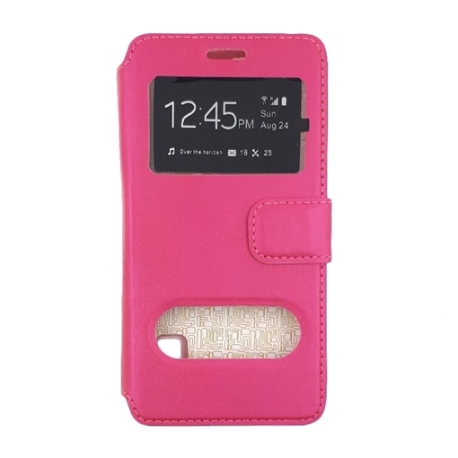 Θήκη Βιβλίο με Παράθυρο για Sony Xperia C5 - Χρώμα: Ροζ